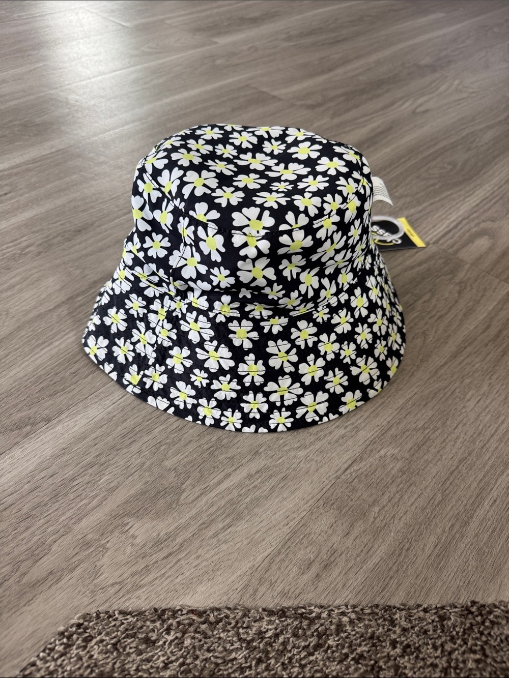 art class Black Daisy Bucket Hat with Yellow Centers
